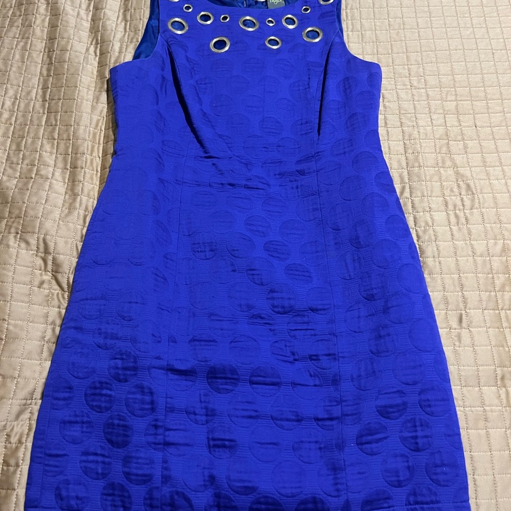 Taylor Purple and Gold Embellished Sheath Mini Dress